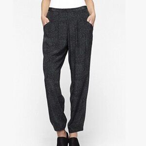 Eileen Fisher Slouchy Silk Black and Green Pant Size XL